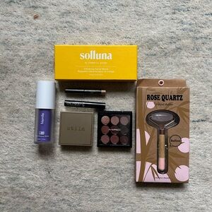 MAKEUP LOT MAC Stila HiSmile PUR NudeStix Solluna Facial Roller.